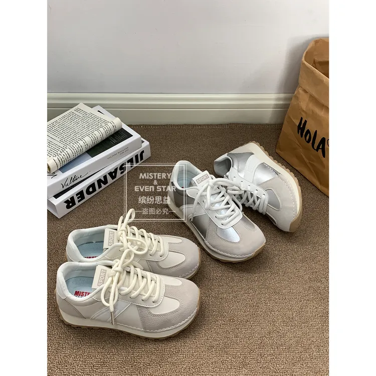 2025春季新款德迅厚底薄款透气阿甘软底慢跑百搭潮流休闲运动鞋女