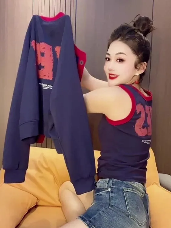 减龄百搭潮流休闲气质藏青色长袖外套秋季新款超好看宽松显瘦上衣