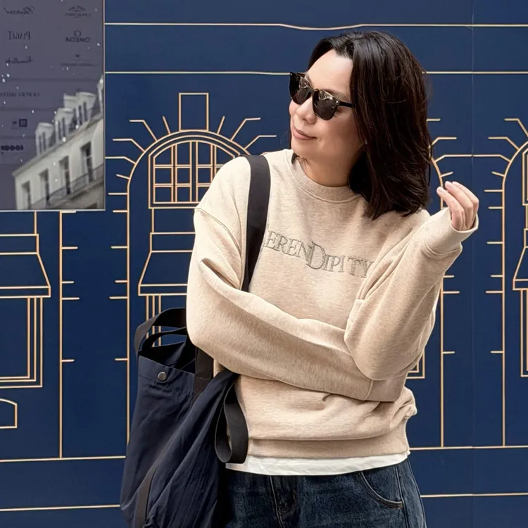 Ms.Qnn“不期而遇”采纱纯棉重工刺绣字母加厚百搭卫衣 52T1371 Q姐