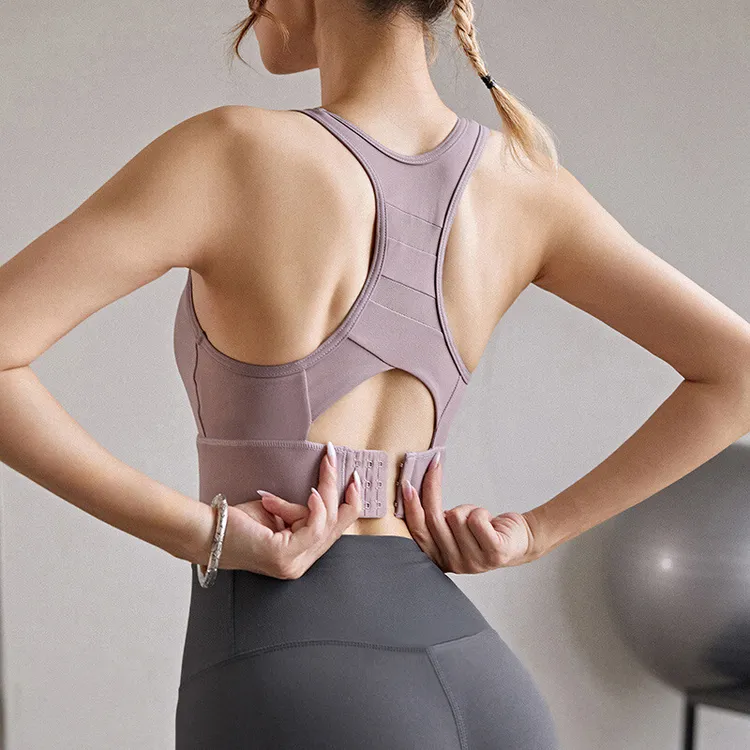 墨动瑜珈薄款美背一体式固定杯文胸女跑步套装女装2025新款爆款