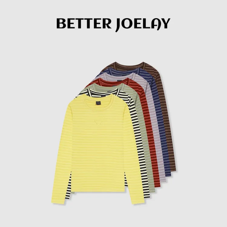 BETTER JOELAY-【舒适三角】时尚百搭T恤长袖简约休闲风KH3551