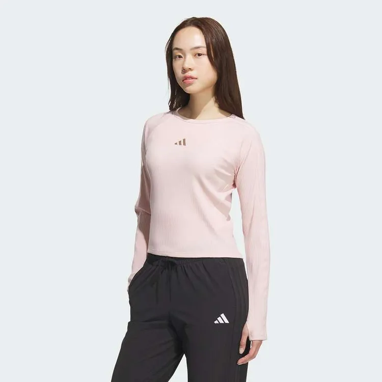 adidas/阿迪达斯女子运动休闲修身长袖T恤KB7755