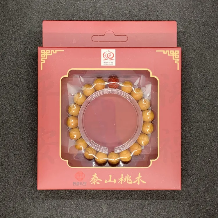 泰山正宗老桃木手串晶体朱砂简约国风景区爆款礼盒装手提袋送女友