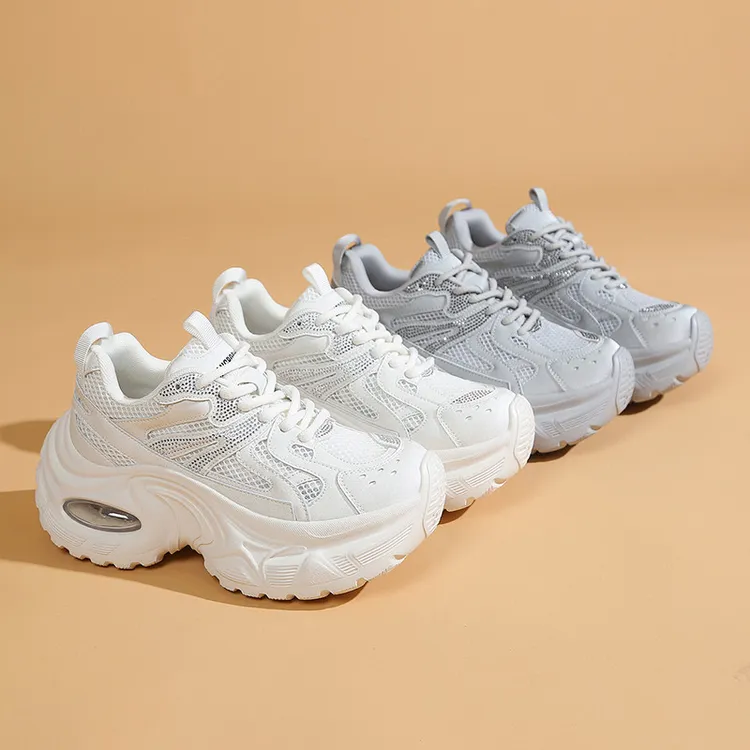 老爹鞋增高时尚休闲鞋带钻旅游鞋时尚休闲鞋潮流网面春季