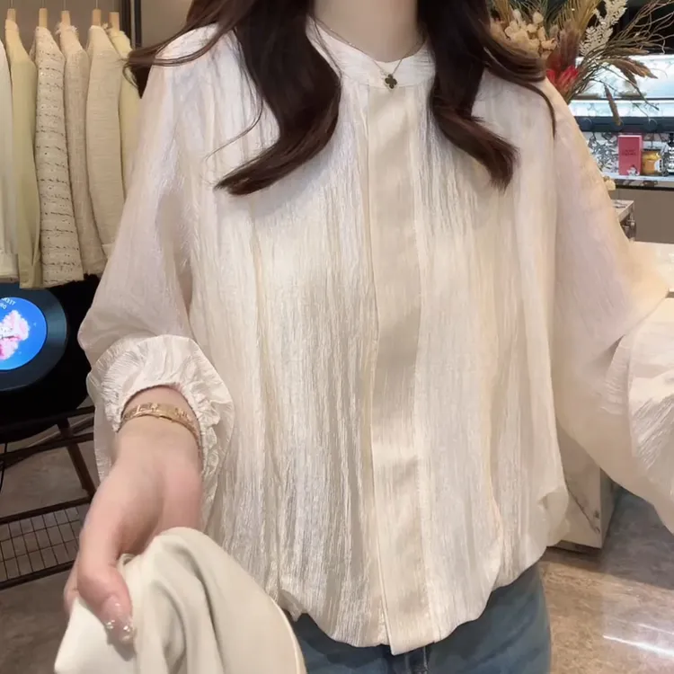 【香槟晚宴】新款2025爆款洋气春季优雅风外穿长袖衬衣LK2501973