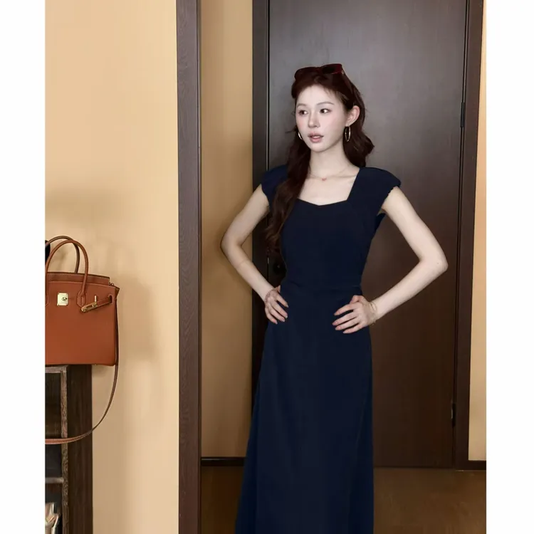 夏季法式粉色收腰显瘦连衣裙C 8927#