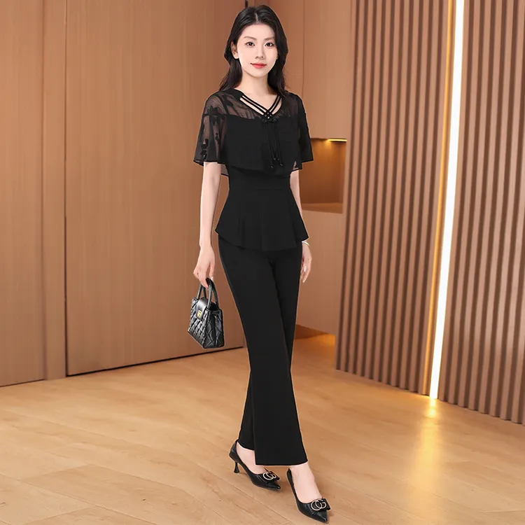 国风套装裤子2025新款女夏时尚洋气时髦贵夫人品牌正式场合两件套