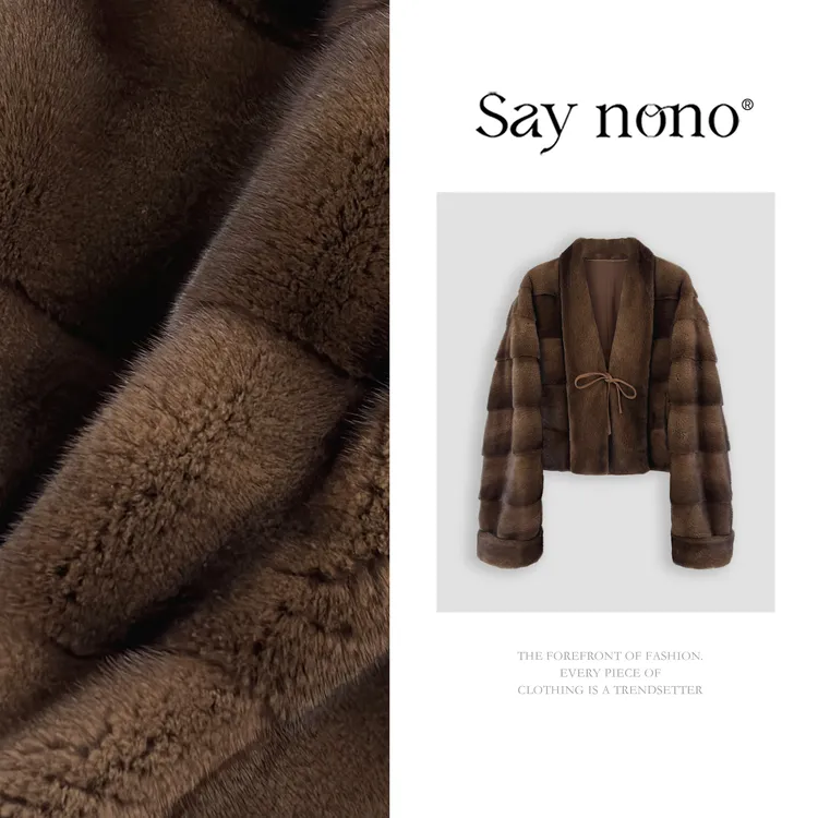 懒猫nono│Saynono  高奢气质百搭慵懒风水貂皮草气质外套CH8921