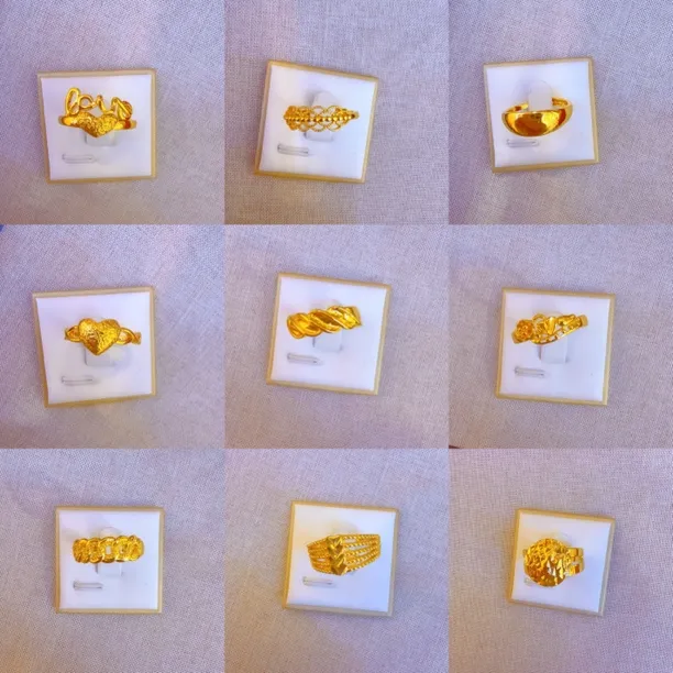 铜合金亚克力戒指 金色高级感气质百搭简约网红爆款金子同款戒指