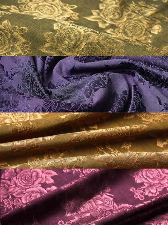 秋季油丝提花布料国风旗袍面料定制裁剪不退换M0040