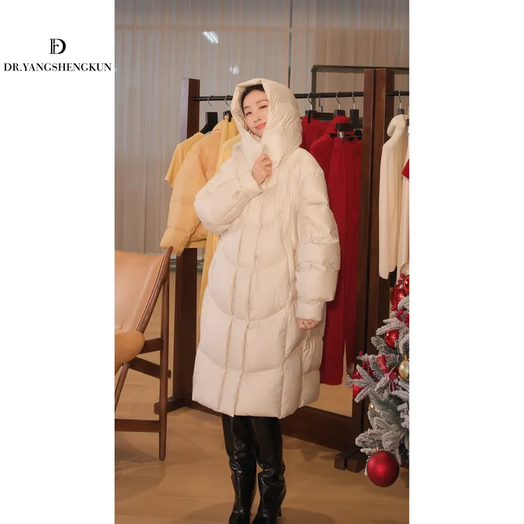 杨圣坤2025新品波兰科鲁达95白鹅绒中长款连帽羽绒服S825120712