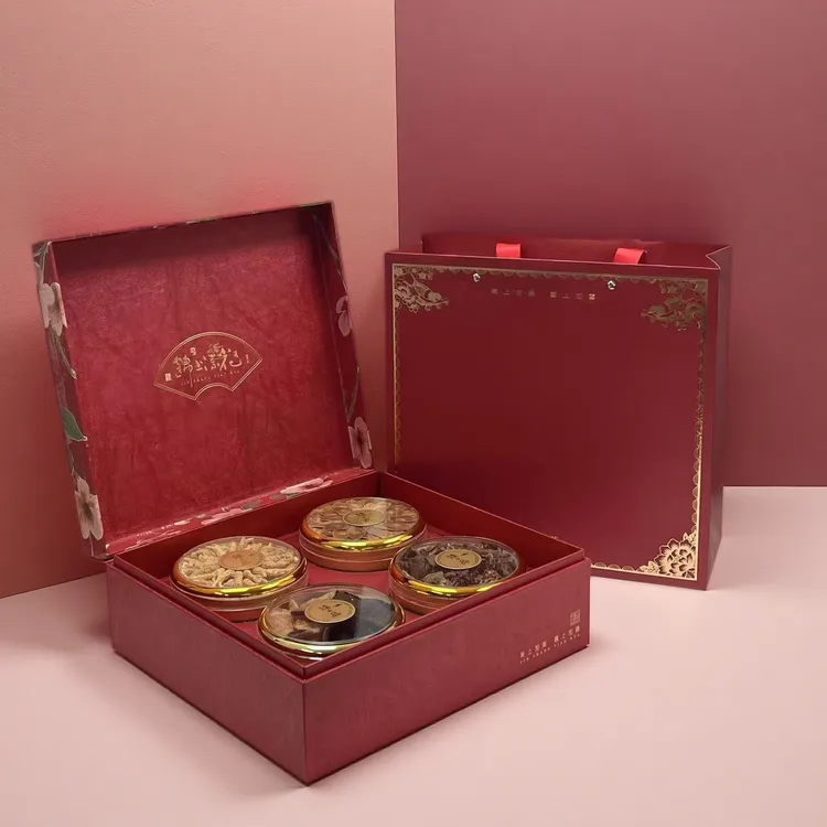 锦上添花红色四拼礼盒