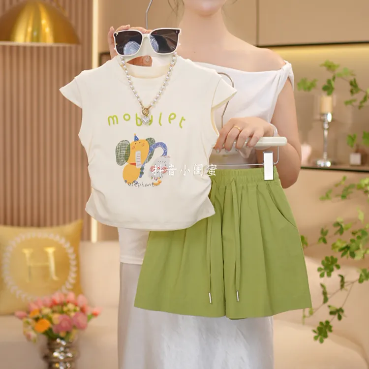 印花潮酷薄款卡通动漫夏季女套装半身裙洋气时尚休闲