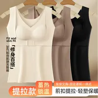 秋冬新款 女士保暖提拉内衣文胸一体式无袖护肚子加厚御寒打底