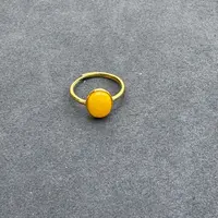 1620-蜜蜡银配可调节戒指多样性发一11mm
