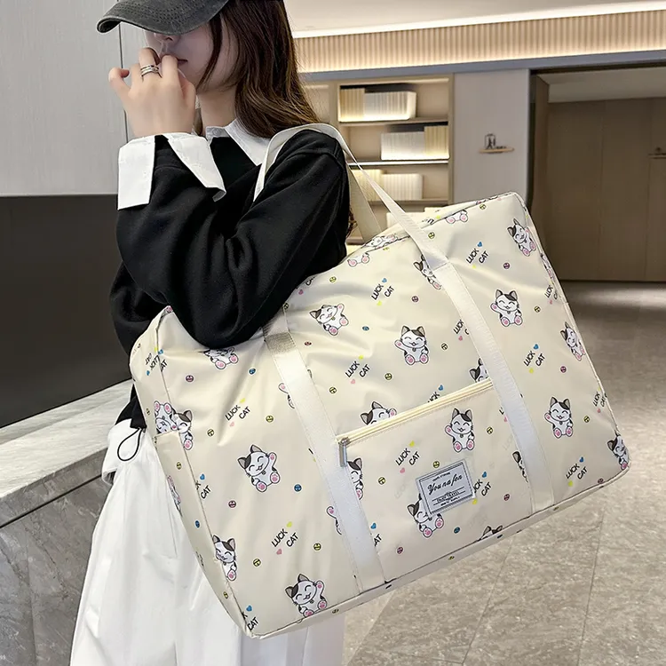 短途旅行包女轻便大容量手提旅行袋卡通行李包待产棉被行李收纳袋