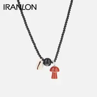 IRANLON 钛钢项链 彩菇项链-红蘑菇百搭个性