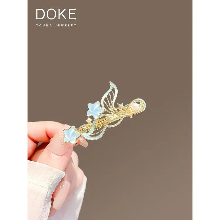 新款鱼尾发夹女夏季小众设计感侧边夹刘海夹碎发夹子高级感鸭嘴夹