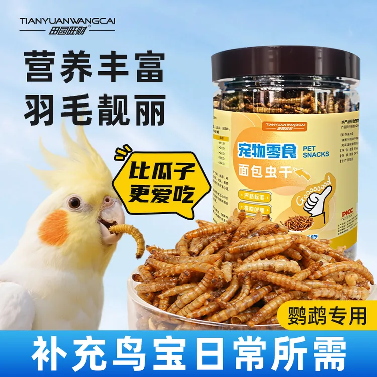 鹦鹉适用面包虫干黄粉虫干高蛋白饲料互动零食无盐活体饲料替代品商品图