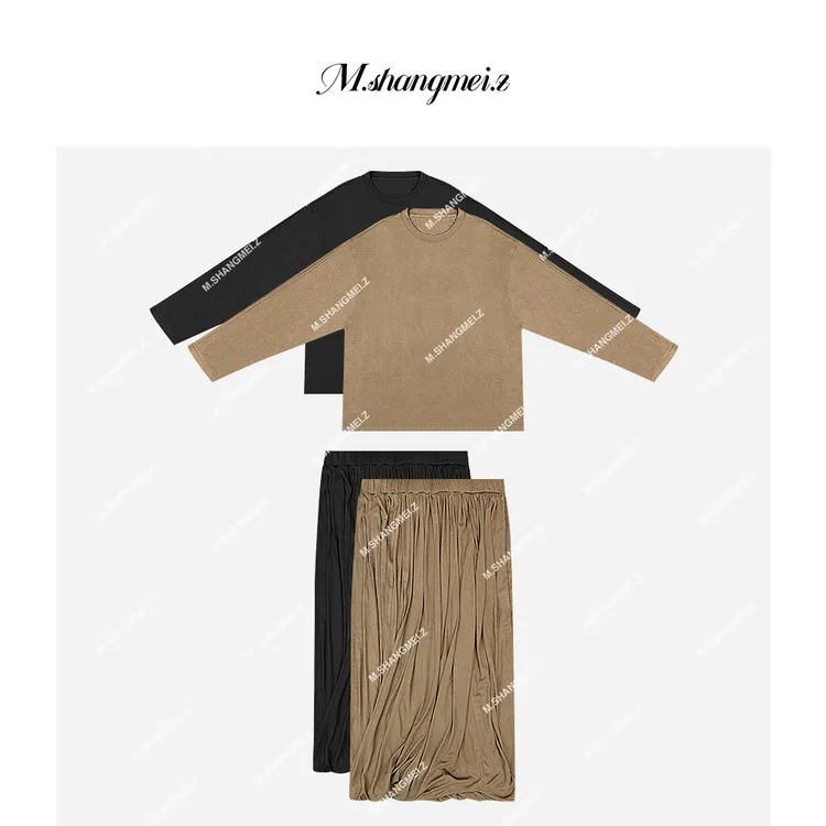 M.SHANGMEI.Z/沐熙【半眠日记】美大哥时髦舒适半裙上衣套装X032174