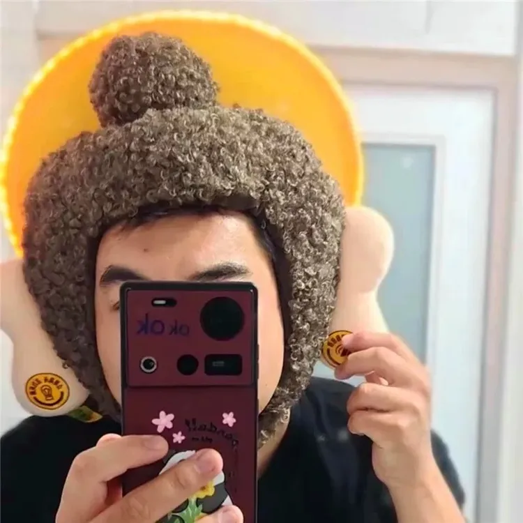 大同文创佛头帽可亮灯佛光普照造型头套耳朵吱吱响文创礼物