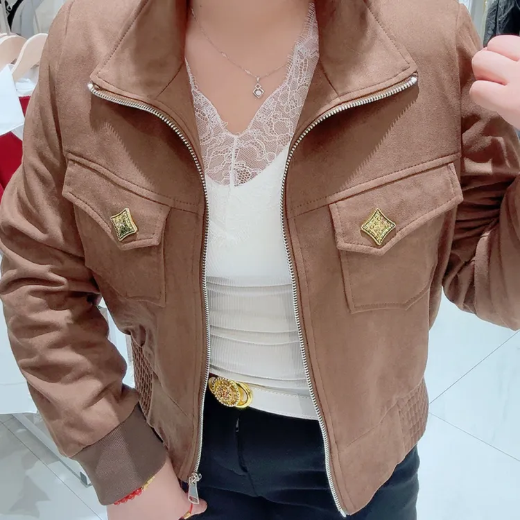 常规修身春秋轻职风烫钻拼接修身型潮流帅气