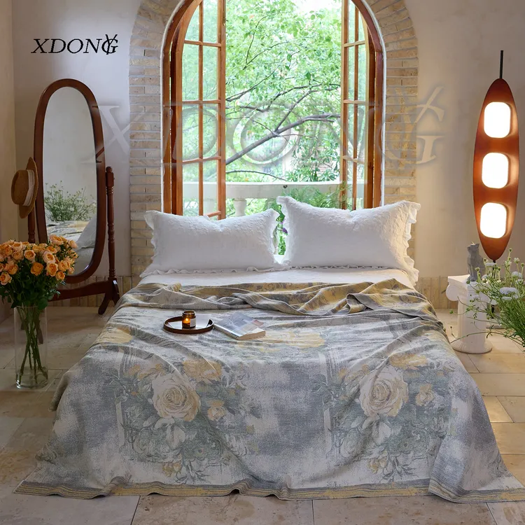 XDONGY（冬云家纺）200*230法国皇室定制 磨砂玫瑰灰 亲肤柔软床盖