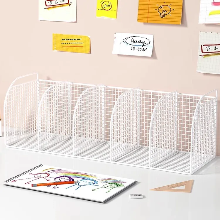 桌面置物架学生用书桌分格书本收纳家用卧室儿童绘本整理架子