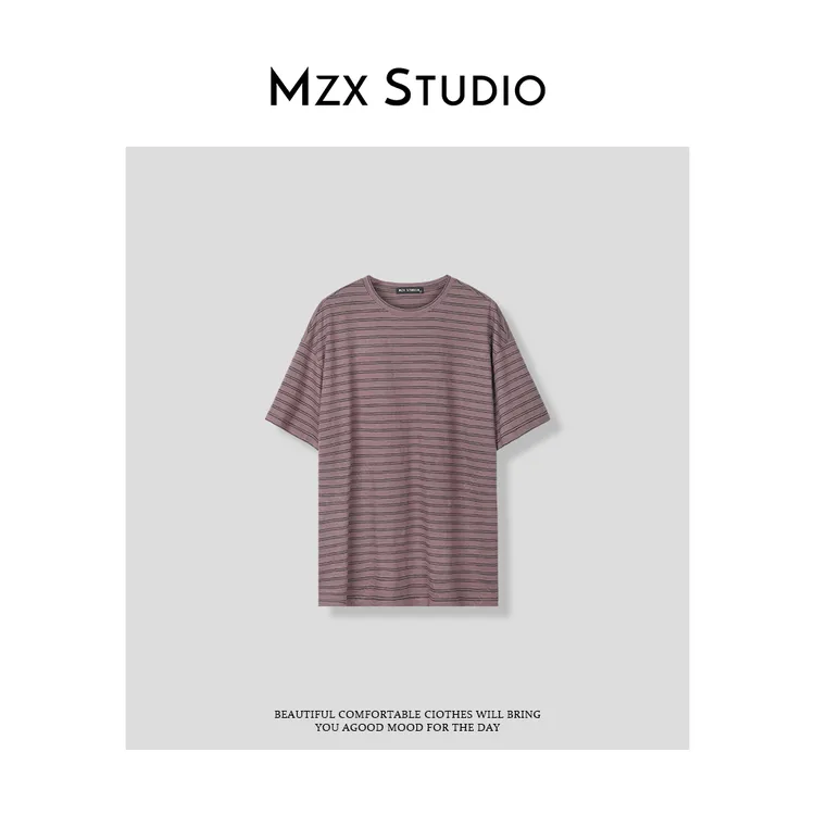 MZX 夏季条纹百搭圆领短袖上衣SY8522-F
