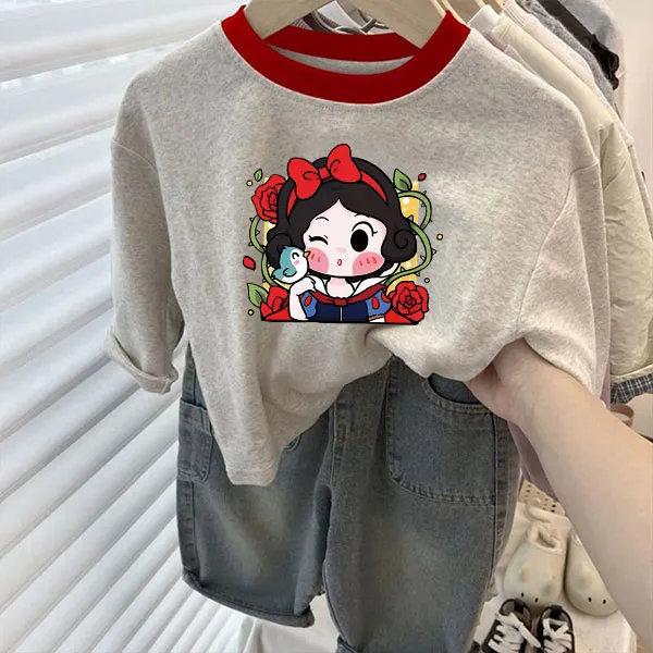 女童宝宝春秋季T恤纯棉长袖撞色设计儿童女孩洋气韩版宽松打底衫