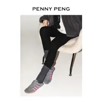 PENNYPENG 暖空气 秋冬山羊绒加厚保暖百搭修身内外穿黑色打底裤