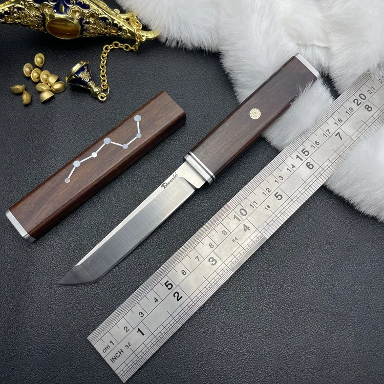 七星刀莫桑比克酸枝木M390水果刀菜刀西瓜刀露营龙凤一体鸳鸯双刀