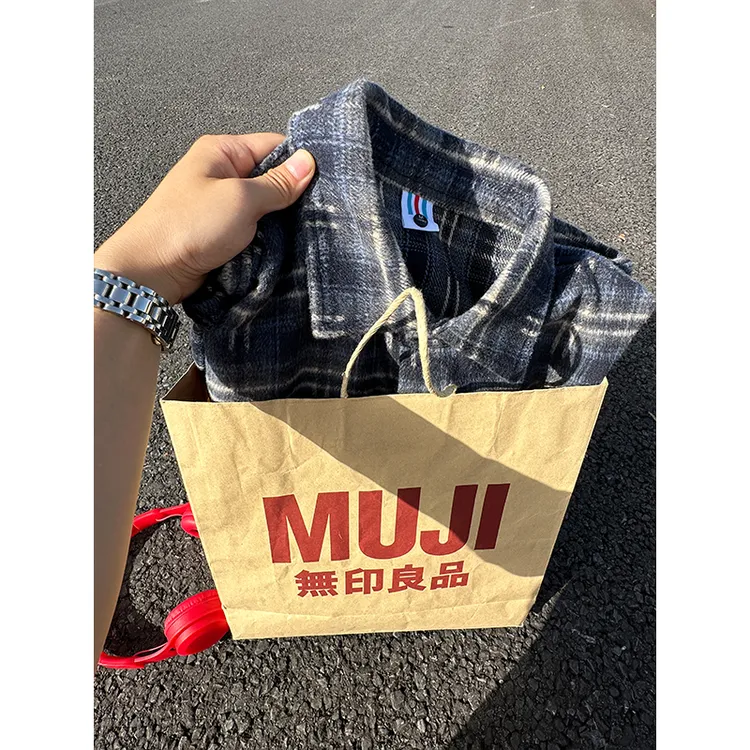 蓝色格子衬衫男款痞帅风春秋外套高级感潮牌宽松休闲穿搭长袖上衣