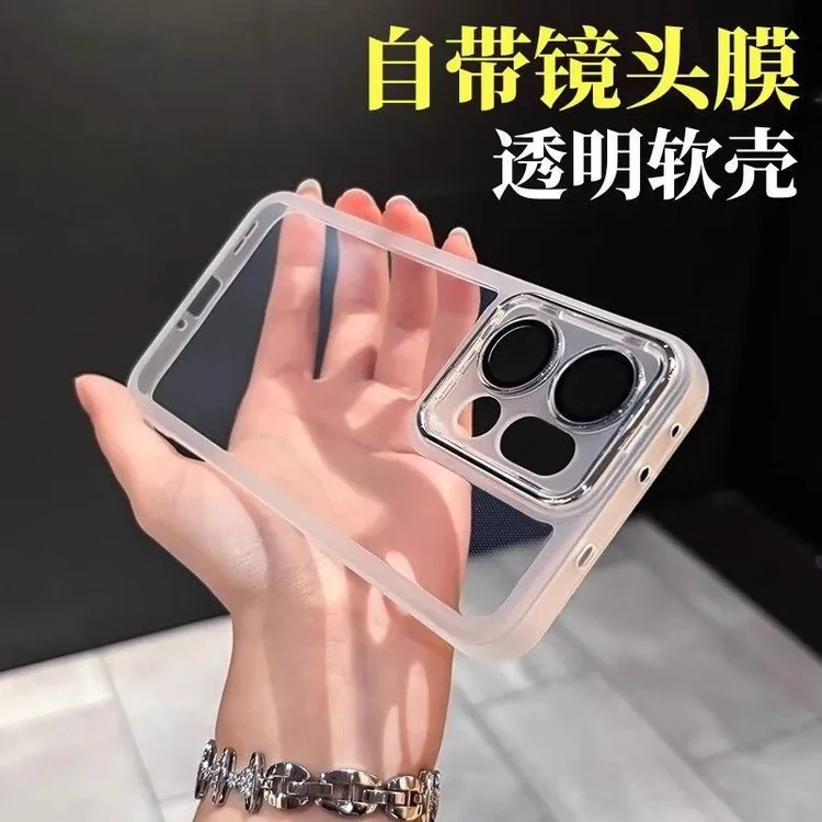 适用opporeno14pro手机壳透明软壳简约自带镜头膜reno14/13保护套