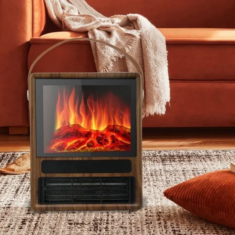 【新疆西藏包邮】木纹电壁炉暖风高效速热智能恒温