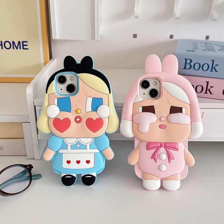 苹果|哭娃爱丽丝可爱哭哭兔适用iPhone16卡通ins韩创意硅胶手机壳
