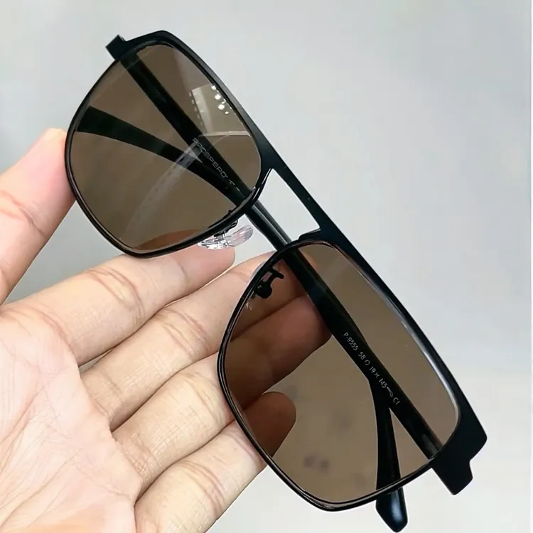 东海水晶石头镜男士高清茶色太阳镜开车钓鱼防紫外线司机遮阳墨镜