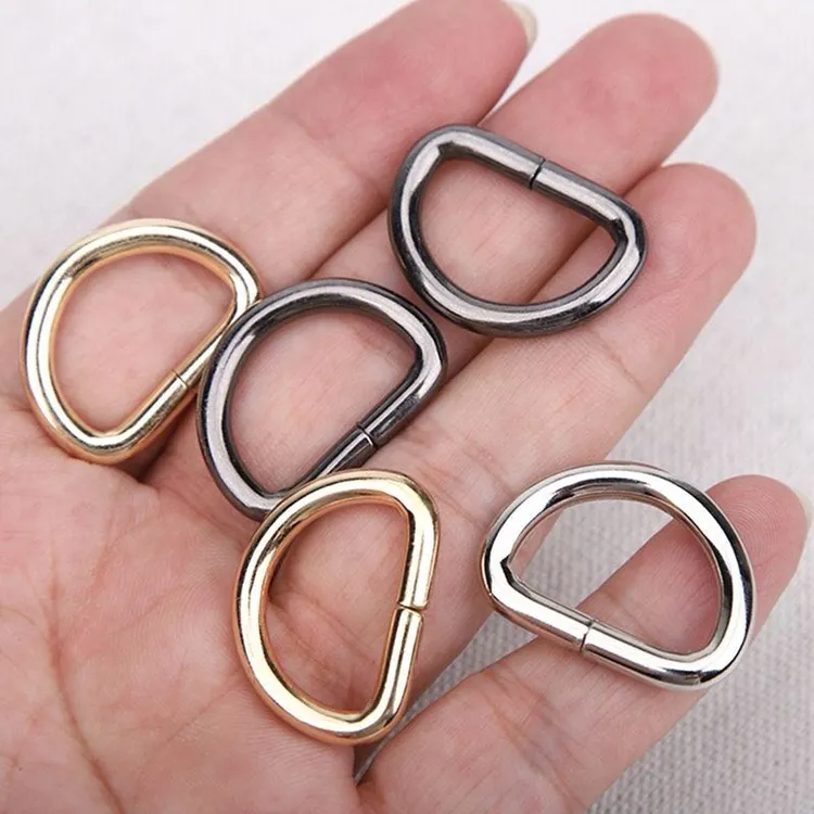 金属D字扣手工DIY饰品配件五金扣金银色手工包配件貂皮扣子半圆扣