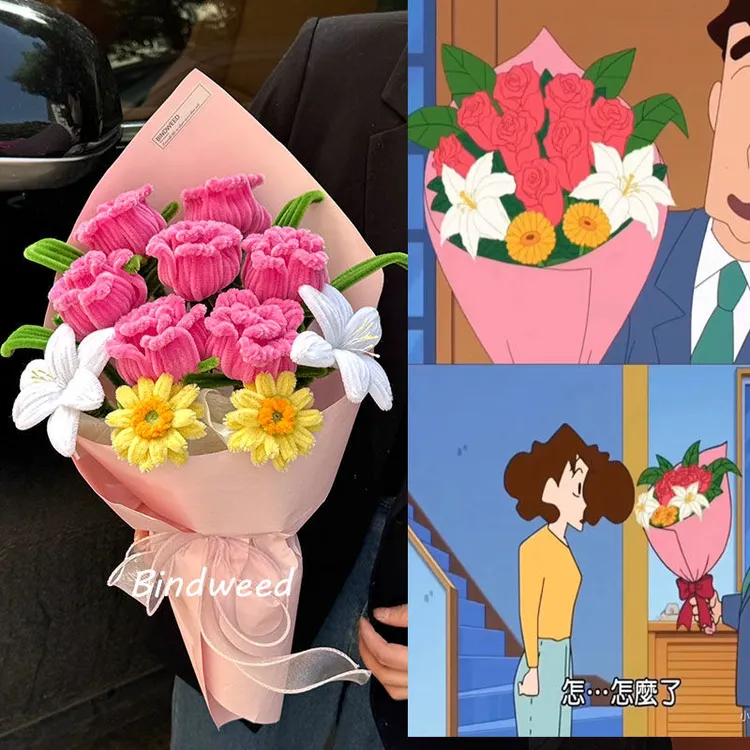 手工DIY材料包美伢同款浪漫仿真玫瑰花束表白神器送女友闺蜜礼物