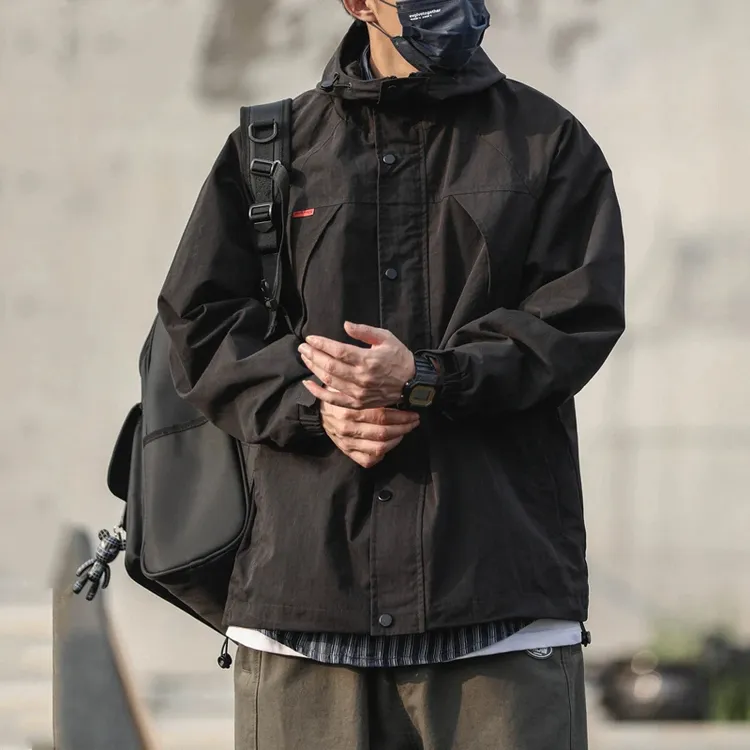 仓石一树潮牌男士春秋季新款潮流夹克简约宽松休闲百搭冲锋衣外套