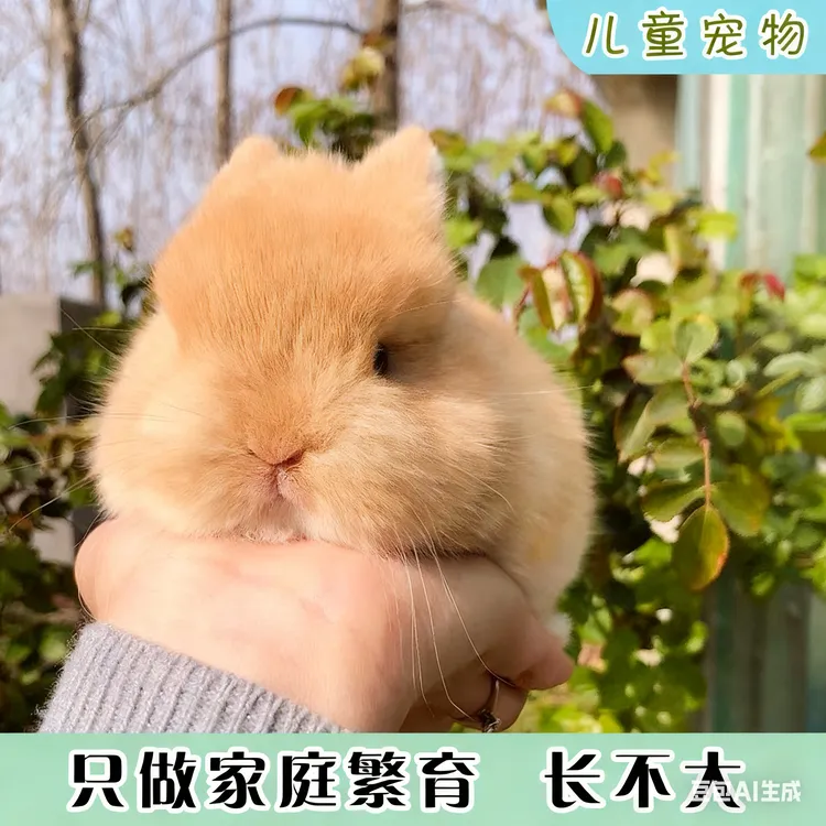 b适合宿舍家养的长不大迷你侏儒兔