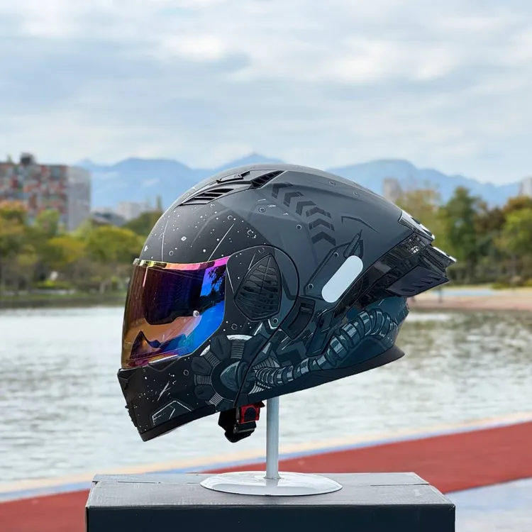 NBTK轻重量揭面盔小壳体揭面盔复古摩托车头盔四季nbtk巡航头盔