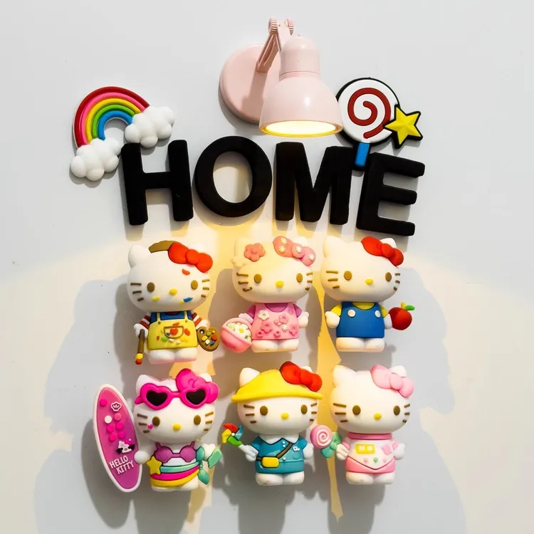 【6个装】立体实心Hello Kitty 非平面贴纸 装饰车载床头冰箱装饰