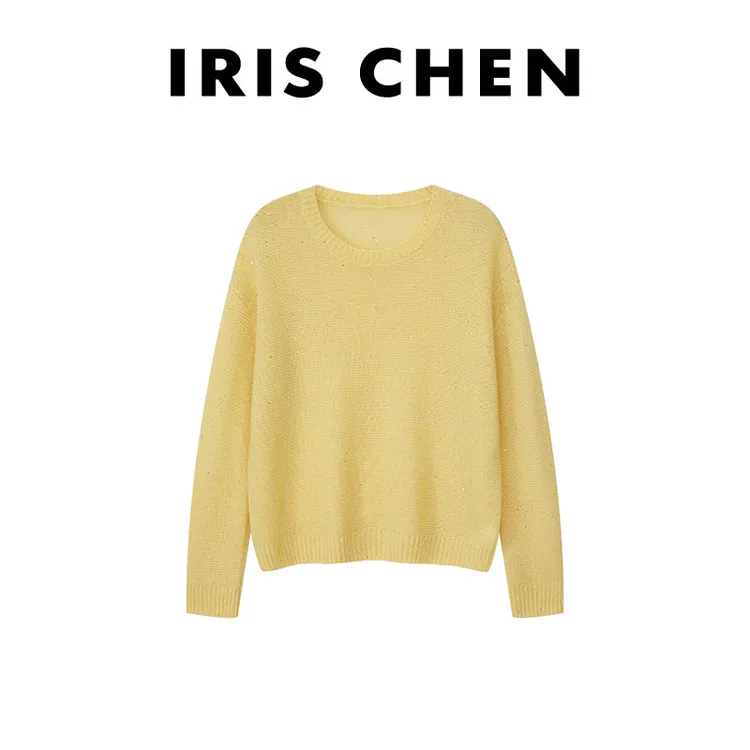 现货IRIS CHEN 满天星 2025秋冬天丝羊毛山羊绒醋酸针织衫25SY635