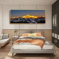 【升级款】《日照金山》床头晶瓷镶钻装饰画新房家具装修CT12