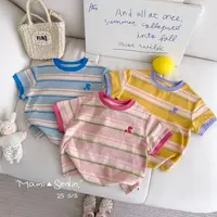 【妈咪森林】童装2025年夏季新款女童条纹T恤上衣252-MMSL-252175