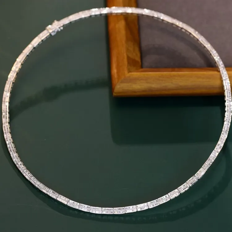 豪华财阀千金通体18k金天然钻石满钻项圈名媛高贵颈链百分百好评