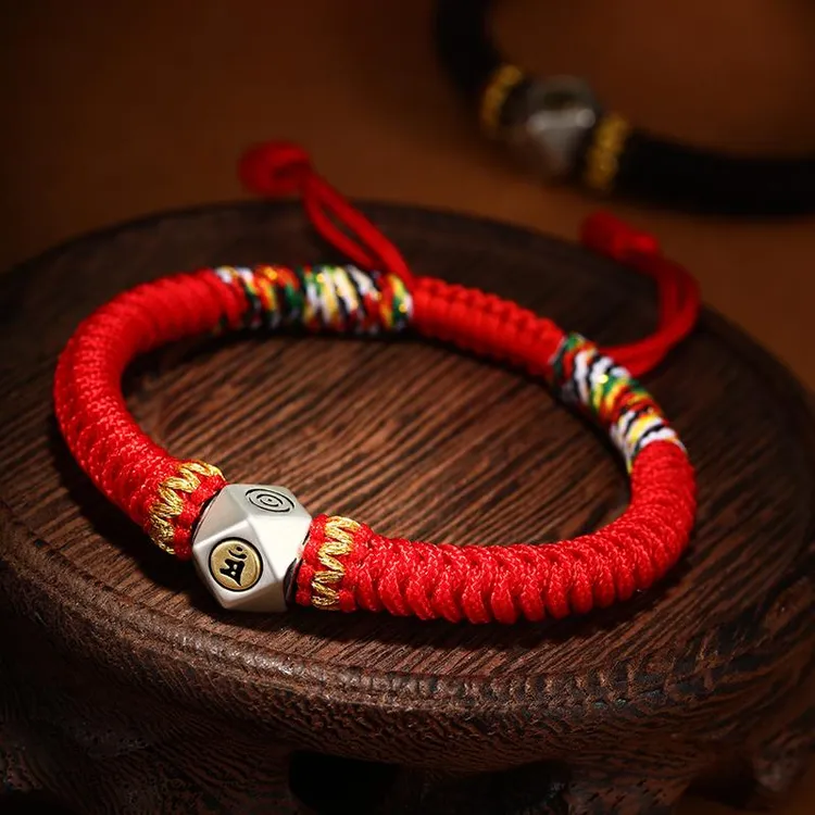 合金涤纶手链 合金手链手绳生肖本命年红手绳饰品民族风守护神