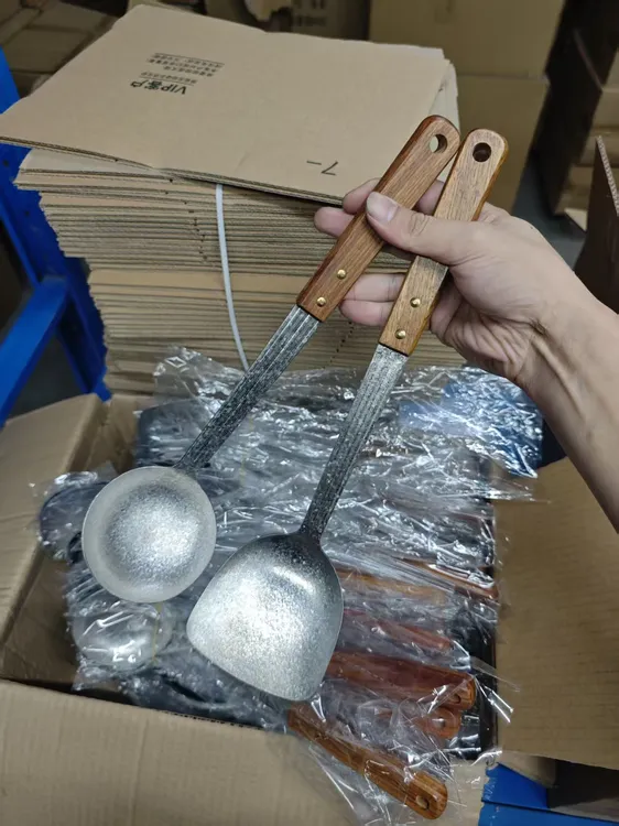 纯钛冰花锅铲家用铲子炒锅专用炒菜锅铲汤勺大号长柄喝汤勺子炒铲