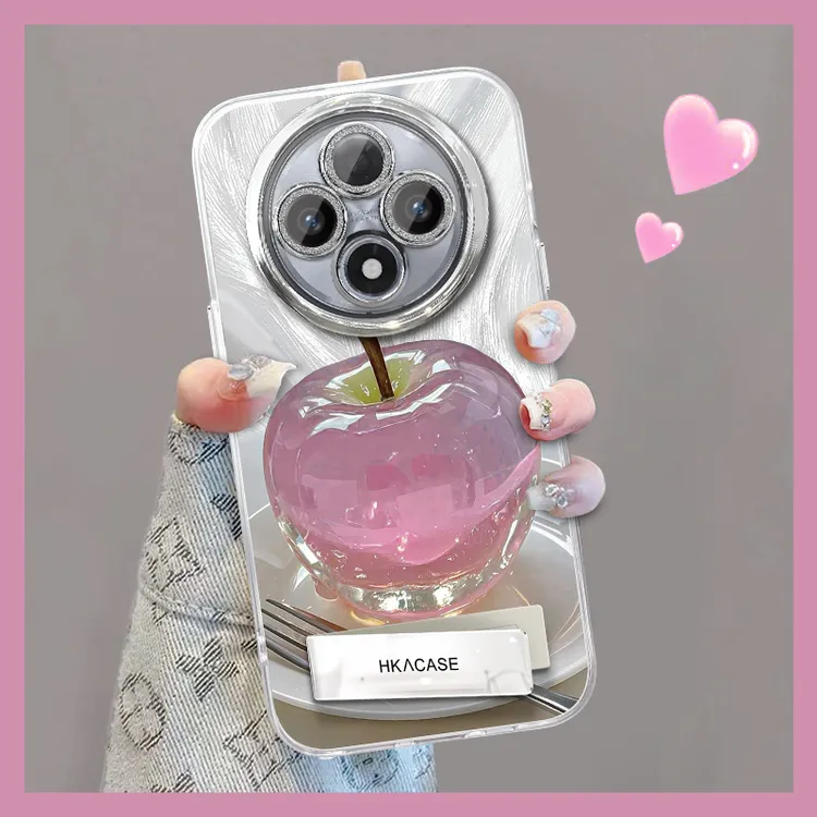 适用于oppoa3精孔羽纱晶莹粉苹果网红个性创意支架全包手机壳女款